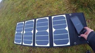 RAVPower Solar Charger 24W Solar Panel Triple USB Ports winter review in fog mist low clouds England [upl. by Kast]