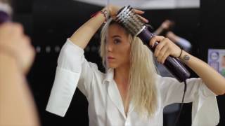 Hairdresser skills at Gym  with Babyliss BEliss rotating brush [upl. by Blanche]