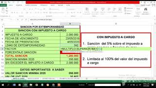 Sanción por Extemporaneidad  Impuesto a Cargo [upl. by Anayet]