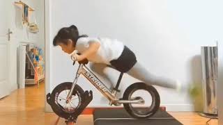 Balance bike girl go go go even if at virus pandemicRockfish kids balance bike trainer [upl. by Nednarb]