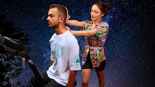 ASMR  HEAD MASSAGE  STRETCHING  WHISPER  Miss Melek [upl. by Hareehahs]