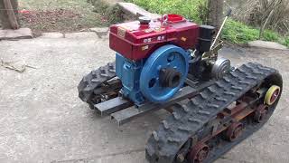 homemade tracked vehicle 8 install diesel engine [upl. by Ozner]