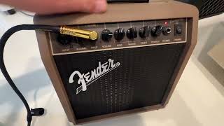 Fender Acoustasonic Guitar Amp for Acoustic Guitar Dual Front Panel inputs Review [upl. by Arada]