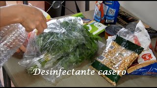 Desinfectante Casero  Desinfectando los alimentos que llevamos a casa  yo me quedo en casa [upl. by Terza]