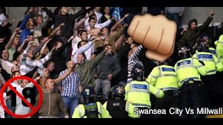 MILLWALL FANS ATTACK SWANSEA League 1 Swansea City Vs Millwall [upl. by Verger]