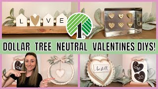 Neutral Valentines Crafts 2024  Dollar Tree Valentines Day Craft Ideas  Budget Friendly DIYs [upl. by Carny]