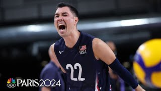 Team USA controls match vs Argentina throughout mens volleyball opener  Paris Olympics [upl. by Gibbeon127]