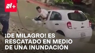 Así fue rescatado automovilista en una Inundación en Tuxtla Gutiérrez Chiapas  Despierta [upl. by Shira]