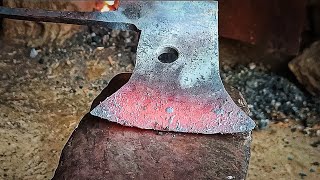 How to make camping axe from old truck leaf  axe making  blacksmith [upl. by Oj]