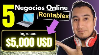 5 Negocios ONLINE Que TE PUEDEN Generar 5000 Mensuales 💻 2024 [upl. by Sparke]