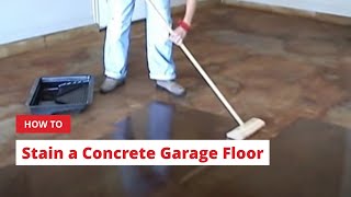 How to Stain a Concrete Garage Floor DIY  Direct Colors Concrete Acid Stain [upl. by Assirod]