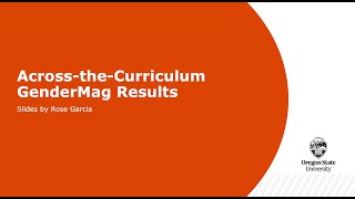 AcrosstheCurriculum GenderMag Results [upl. by Ibbie]