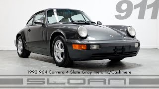 1992 964 Carrera 4 Slate Gray metallicTan sport seats 1owner [upl. by Llenehs]