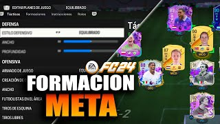 LA FORMACION Y TACTICAS MAS META EA FC 24  POST PARCHE [upl. by Darcia]