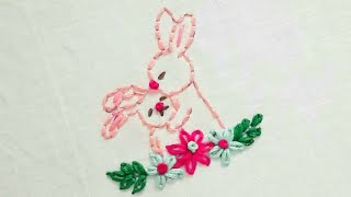 Hand Embroidery For Baby Dress  Back Stitch Lazydaisy  French knot Stitch  Easy For Beginners [upl. by Gaylor]