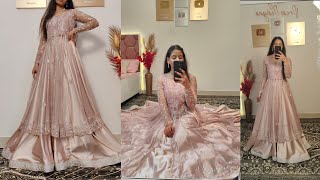 Party wear gown cutting and stitchingpakistani bridal dressNikah outfitanarkali frock cutting [upl. by Aara229]