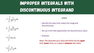 Improper integrals discontinuous integrand [upl. by Yliab]