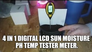 4 In1 Digital LCD Sunlight Moisture PH Temperature Garden Plant Soil Lawn Tester Meter [upl. by Ainevul]