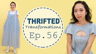 Howto Sew Gingham Overall Dress  Thrifted Transformations Ep 56 [upl. by Randolf]