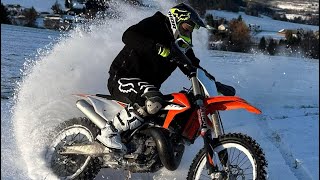 Ktm sx 250 2t snow first ride [upl. by Mundford]