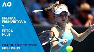 Brenda Fruhvirtova v Petra Hule Highlights  Australian Open 2024 Qualifying First Round [upl. by Eiffub]