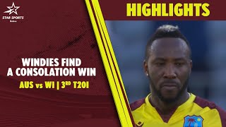 Andre Russell Powers West Indies to make it 21 in Perth  AUS vs WI 3rd T20I Highlights [upl. by Baudin]