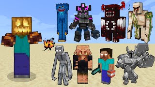 Zombin vs Minecraft Bosses amp Mini bosses  Minecraft Boss Battle [upl. by Lednew]