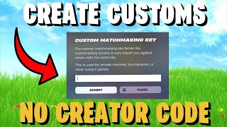 How to Create Custom Fortnite Match Without Creator Code 2024 [upl. by Krissy]