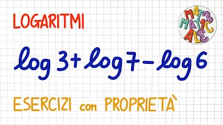 LOGARITMI 5  ESERCIZI CON PROPRIETA  LE26 [upl. by Bordie]