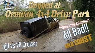 Bogged at Ormeau 4x4 Drive Park Gold Coast 4jj1 vs v8 cruiser quotWild Mud Slingingquot [upl. by Lad]