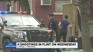 Flint Police respond to 3 fatal shootings within 12 hours [upl. by Mcfadden243]