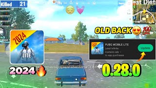 😱Pubg Lite Old 0280😳 New Update 2024  Pubg Mobile Lite 0280 Comeback Update 2024 🔥 [upl. by Elyk659]