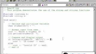 0702 Comparing Strings strcmp and stricmp functions  Visual C Tutorial [upl. by Valeria]