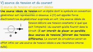 circuit en régime continu  V1 sources de tension et courant idéales [upl. by Daub385]