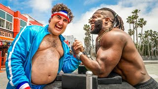 Fake Fat Suit Prank at Muscle Beach [upl. by Akanke]