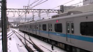 【積雪】小田急3000形3091F 町田駅到着（警笛つき） [upl. by Enelrac]