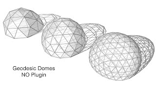 creating various types of geodesic domes with no plugins in Sketchup [upl. by Nylirak]