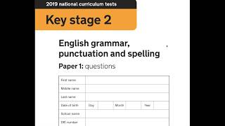 2019 SATs paper SPAG  grammar punctuation test walkthrough [upl. by Mullen]