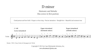 Violin  D minor Scales amp Arpeggio  Grade 1 [upl. by Aisanahta]