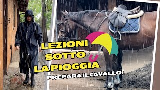 ROUTINE AL MANEGGIO  Preparare il Cavallo sotto la Pioggia equitazione [upl. by Basile]