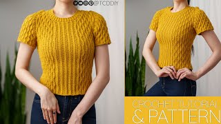 How to Crochet Modern T Shirt  Pattern amp Tutorial DIY [upl. by Abisha]