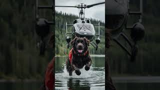 Newfoundland jumps out of helicopter to save drowning man [upl. by Cherye679]