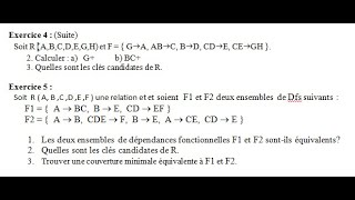 Dépendance fonctionnelle fermeture dattributs–clé candidatecouvertureensemble de Dfs équivalents [upl. by Warfore112]