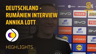 Deutschland  Rumänien  Interview Annika Lott HandballWM der Frauen 2023  SDTV Handball [upl. by Lertnahs]