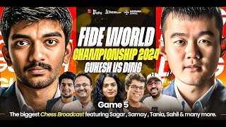 Gukesh vs Ding Liren  Game 5  FIDE World Championship 2024  Ft Samay Sagar Tania Balraj Sahil [upl. by Refenej]