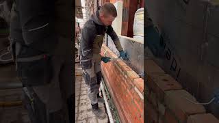 installation of the facade to the loadbearing wall using special dowels [upl. by Nilrev436]