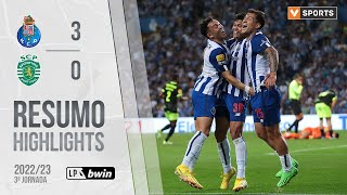 Highlights  Resumo FC Porto 30 Sporting Liga 2223 3 [upl. by Eitsirk]