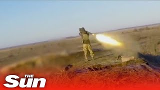 Ukrainian soldiers shoots down Russian cruise missile with single shot [upl. by Rednave38]