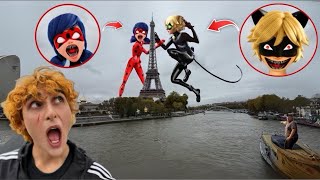 LADYBUG VS CHAT NOIR EN LA VIDA REAL EN PARÍS 😱 batalla [upl. by Andras]