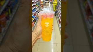 Orange juice x strawberry jelly in 7eleven thailand asmreating howto conveniencestore diy [upl. by Llenyl]